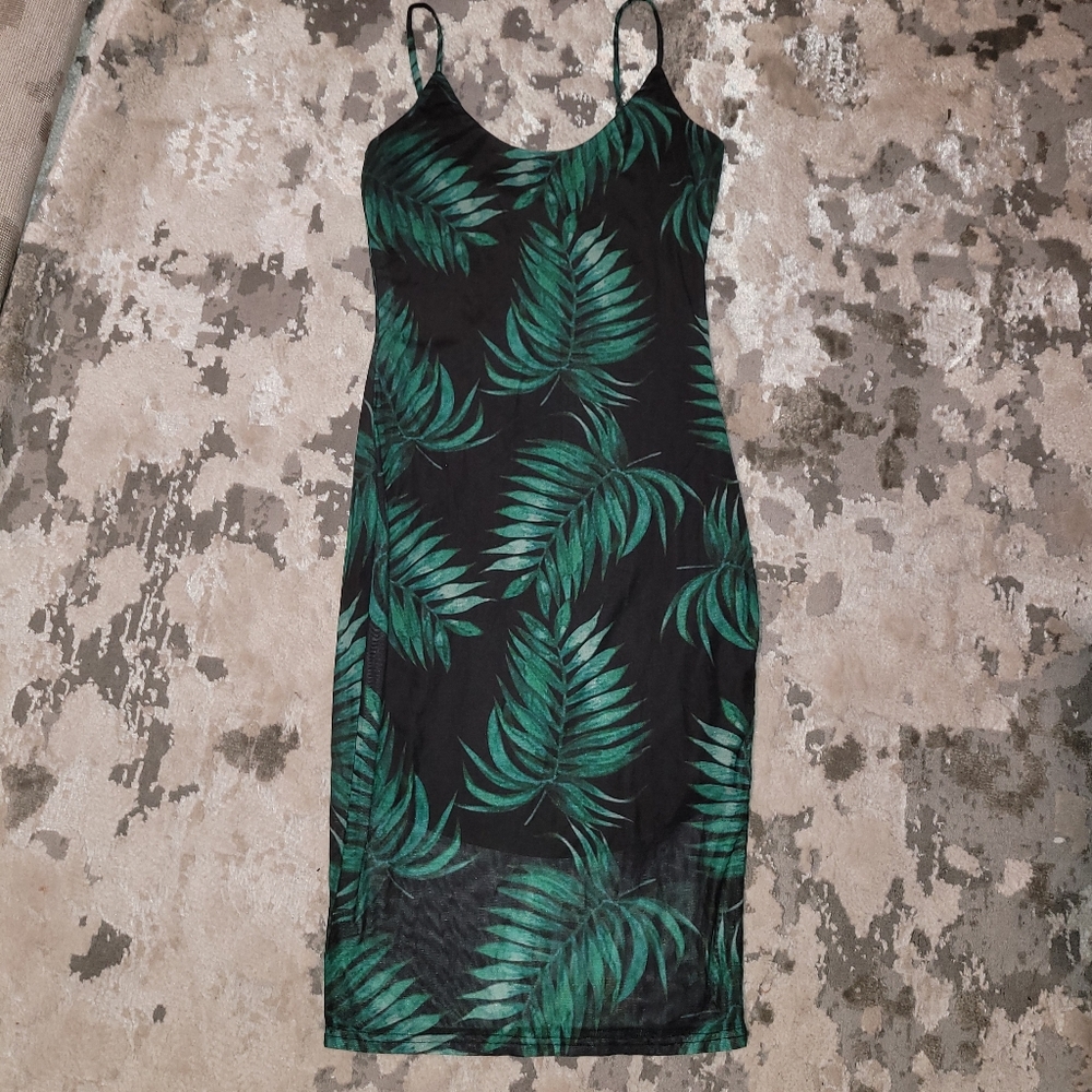 Palm Print Dress